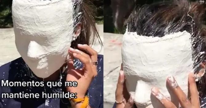 Se aplicó una mascarilla embellecedora de yeso