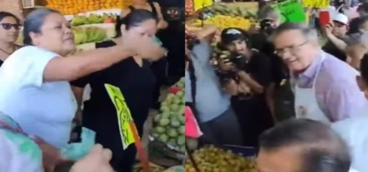 Marcelo Ebrard visita mercado en Cuernavaca y comerciantes lo corren