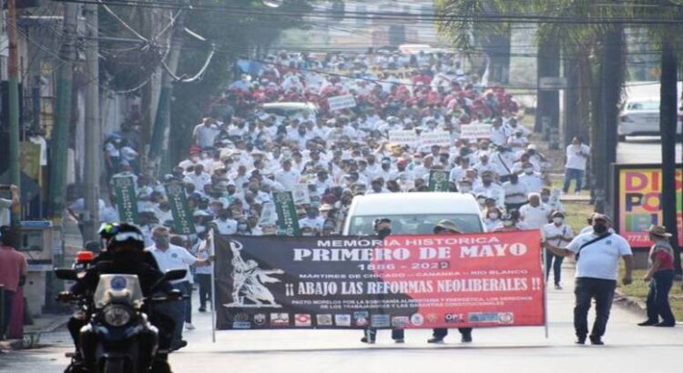 Sindicatos marchan este 1 de mayo por las calles de Cuernavaca