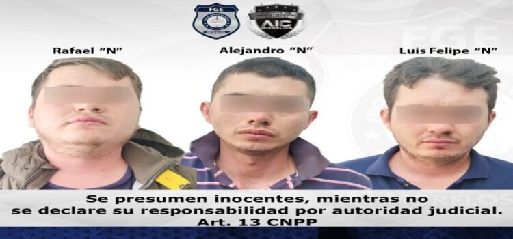 Detienen a 3 masculinos por feminicidio y homicidio en Cuernavaca