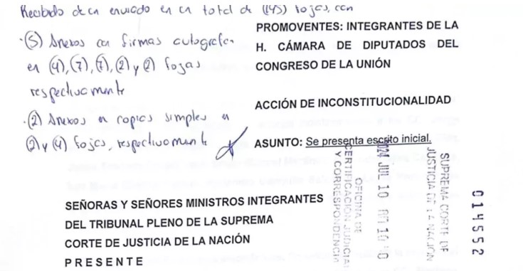 Oposición parlamentaria impugna reformas a leyes de Amparo y de Amnistía