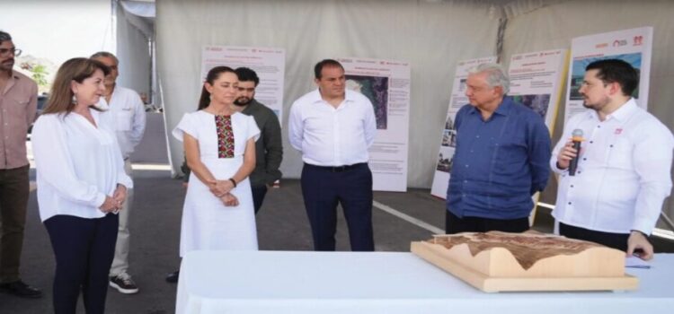 Sheinbaum y AMLO supervisan avances del “Puente sin fin” en Cuernavaca