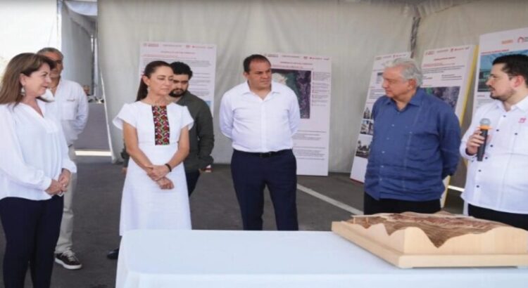 Sheinbaum y AMLO supervisan avances del “Puente sin fin” en Cuernavaca