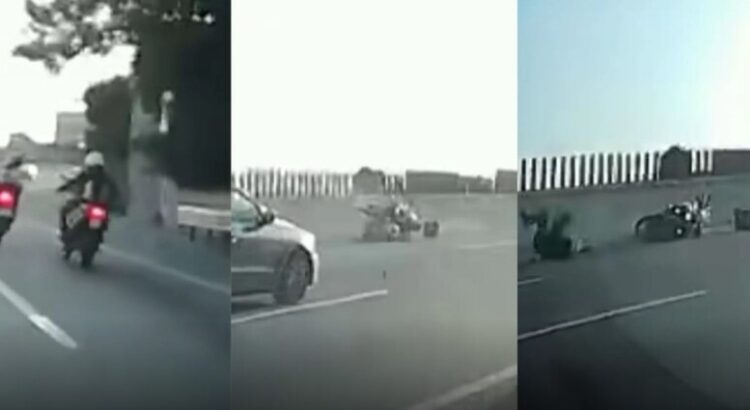 Motociclista se estrella en el Paso Express Cuernavaca