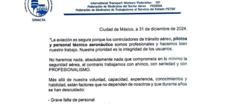 Controladores aéreos trabajan bajo protesta