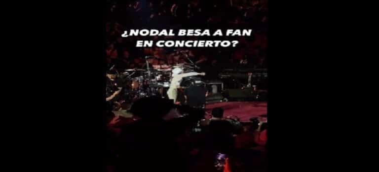 Captan a Christian Nodal besando a fan en la boca durante su show en Cuernavaca