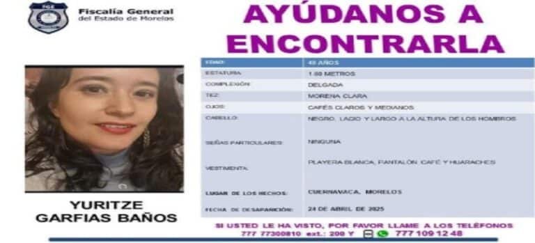 Buscan a mujer que desaparecida en Cuernavaca