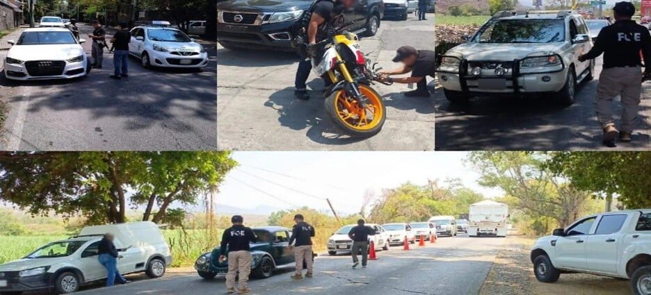 Instalan operativos de revisión de vehículos en Morelos