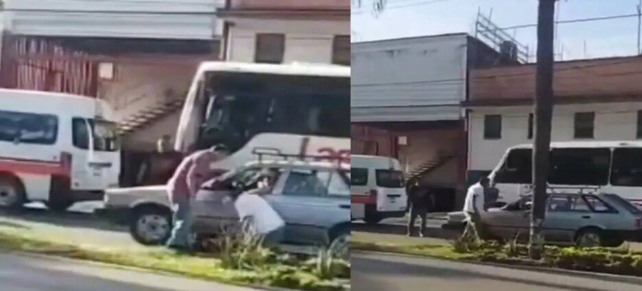 Pleito vial termina en amenaza con armas blancas en Cuernavaca