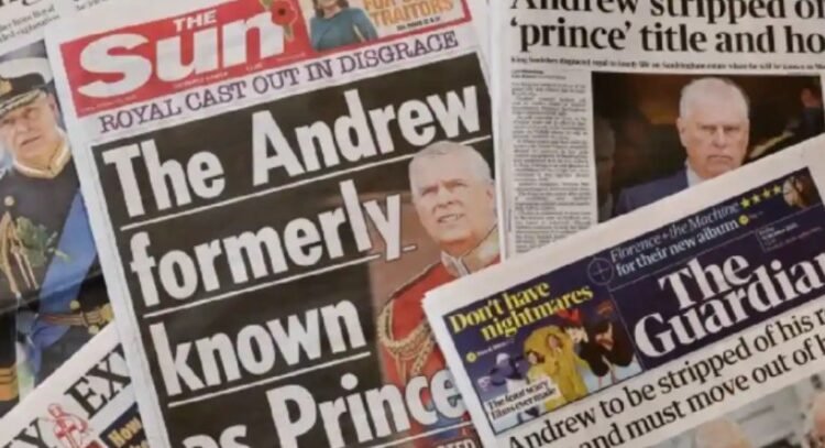 Celebra el Reino Unido la decisión de despojar a Andrés de su título