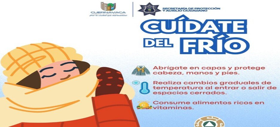 Protección Civil llama a tomar medidas de prevención ante temporada de frentes fríos e Cuernavaca