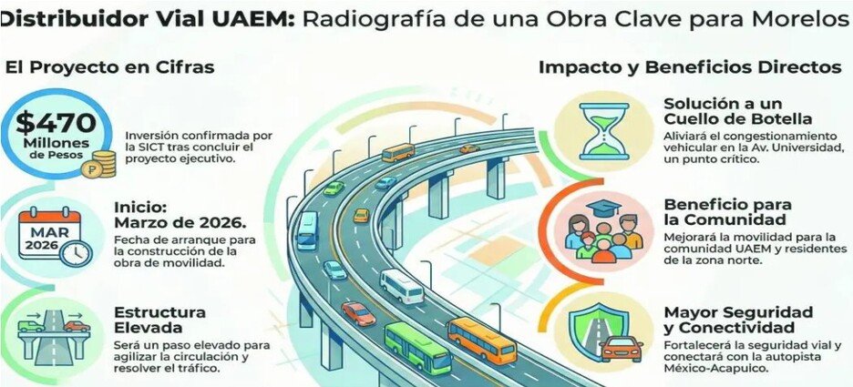 Concluyen proyecto de Distribuidor Vial de UAEM en Cuernavaca